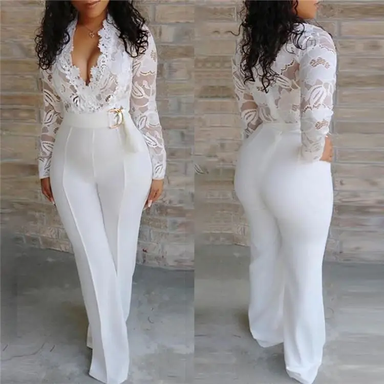 

Sporty Womens One Piece Jumpsuit Combinaison Longue Manches