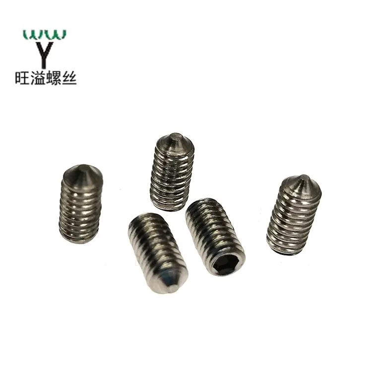 
Stainless steel Set screws with cone point, DIN 916 M10-1.5 x 25mm Knurled Cup Point Alloy Steel hex Socket Set screws 