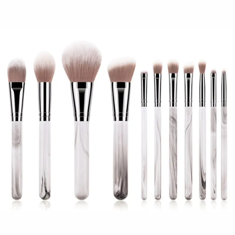 

high quality dome shape private label 11pcs LANDSCAPE marble art makeup brush set 167g low MOQ