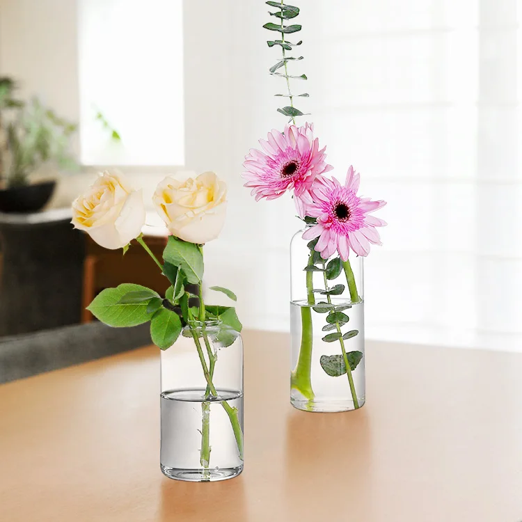 

Bud Vases Glass Set Clear Small Serene Spaces Living Vase Set of 6 for Centerpieces Home Decor glass vases cylinder clear