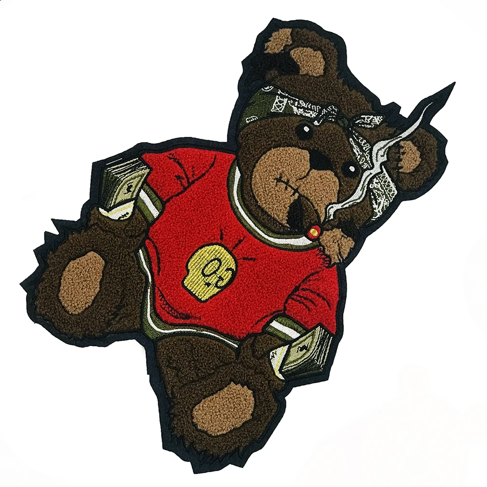 

Wholesale Bear embroidery chenille patch, Up to 9 colors