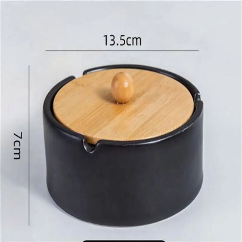 

Hot Sale Ceramic Large Windproof Household Fashionable Living Room Ashtray, White/black/green
