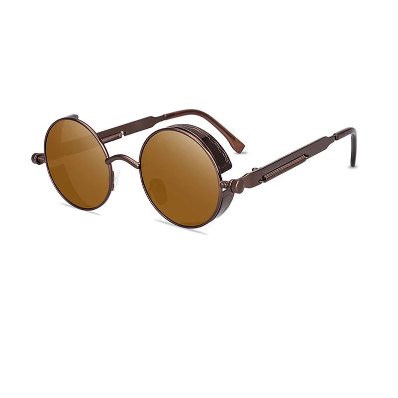 

Retro Classic Mens Womens Steam Punk Metal Round Frame Sunglasses