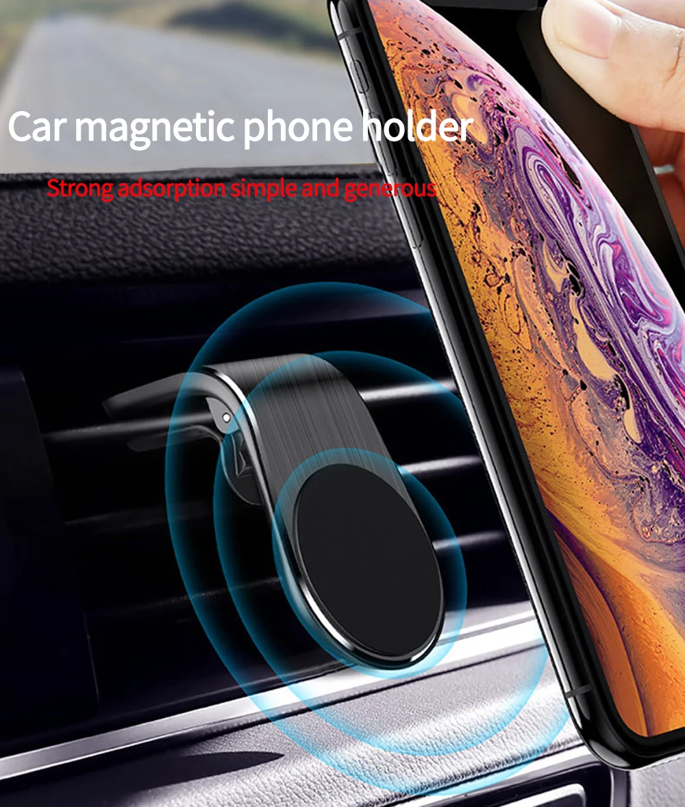 2020 Metal Magnetic Car Phone Holder Mini Air Vent Clip Mount Magnet Mobile Stand For iPhone XS Max Xiaomi Smartphones in Car.jpg