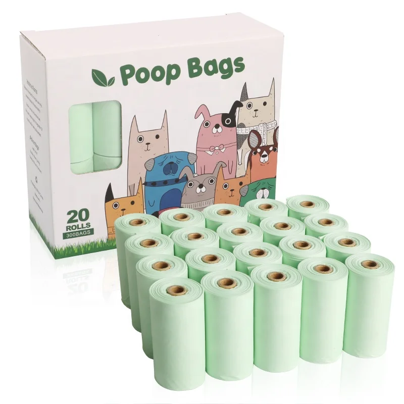 

Pet Poop Clean Up Products Corn Starch Garbage Bag Biodegradable Dog Poop Bags, Black,green,light green