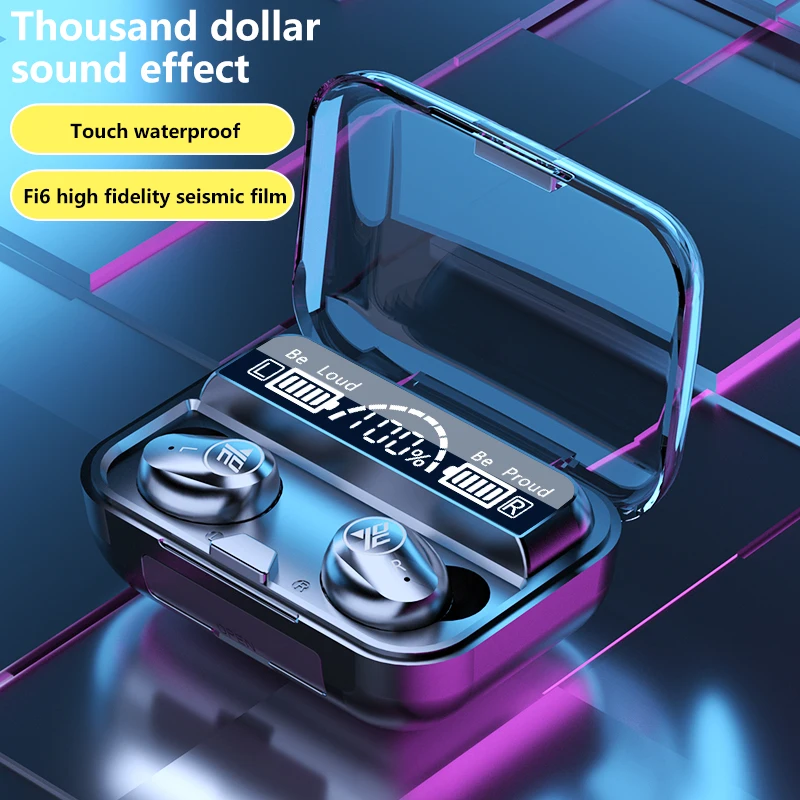 

2000mAh M16 Large-screen LED Digital Display Earbuds Headphone Mobile Phone Waterproof Travel Tws Wireless Earphone