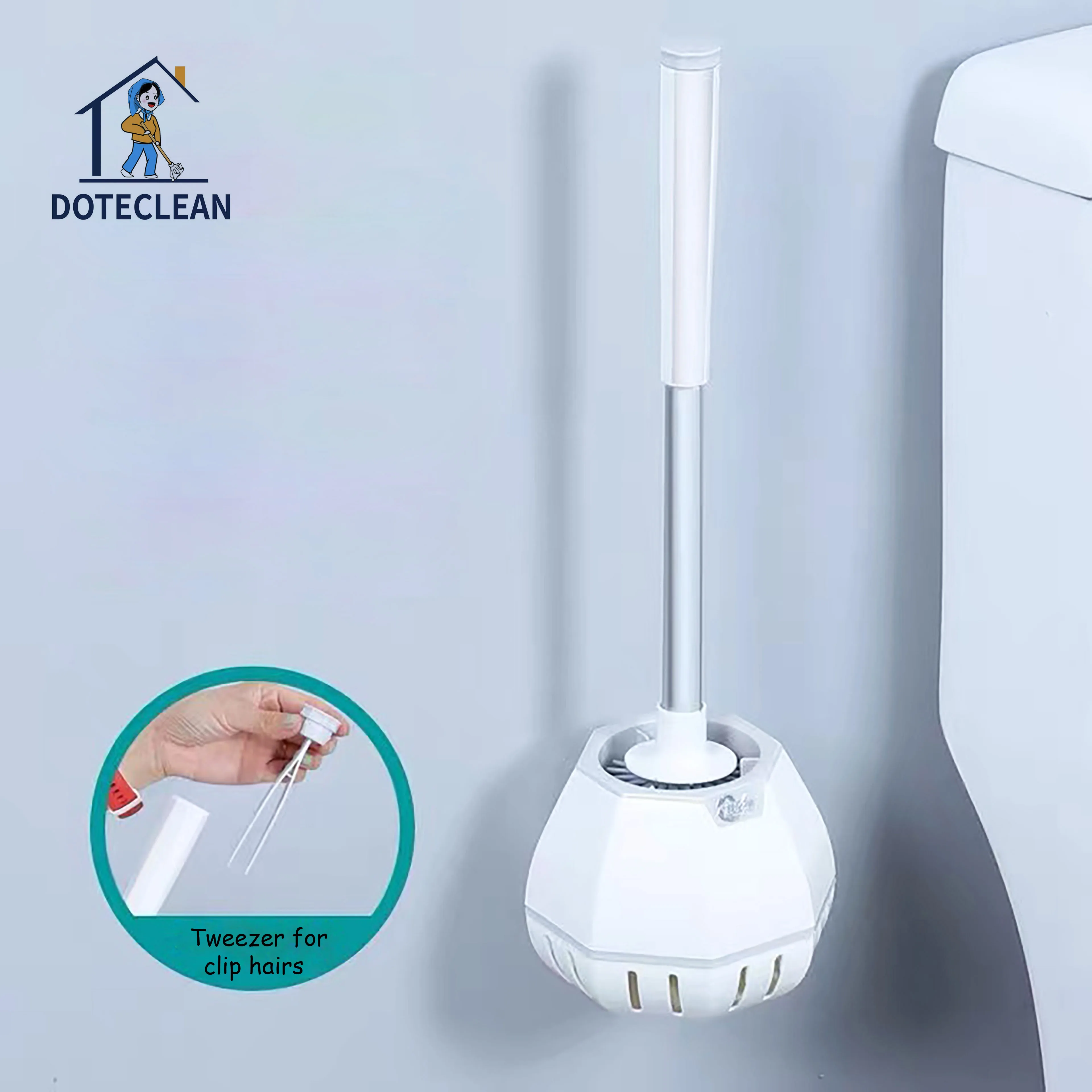

Soft TPR Bathroom Clean Brush Brush Set with Holder Plastic Toilet Silicon Hand,hand Everyday 1pc/inner Box Support 2 Pcs