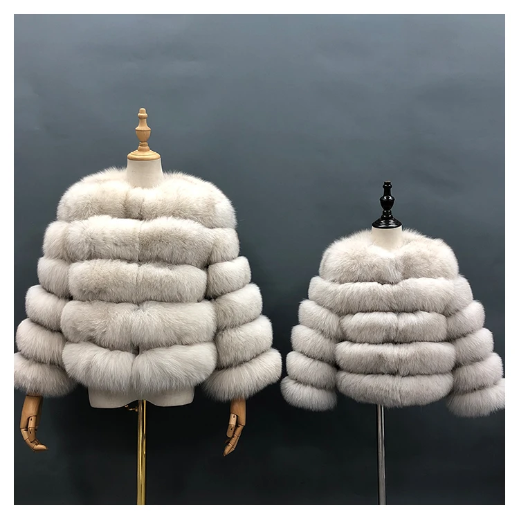 

Fur Coat for Baby and Women Natural Fox Fur Warm Baby Fur Coats