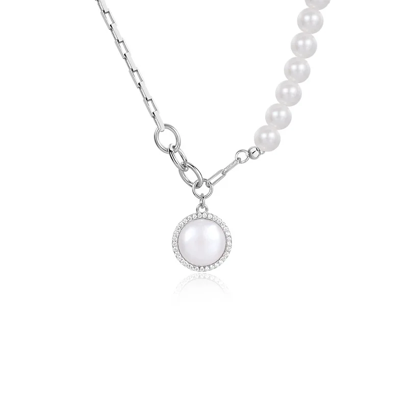 

Certified 925 Sterling Silver Natural Pearl Necklace Women's Europe And America Cross Border Choker Factory Wholesale