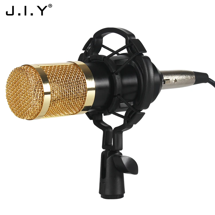 

BM-800 Studio Broadcasting Recording Microphone With Shock Mount Professional Condenser Microphone, Black, gold, silver