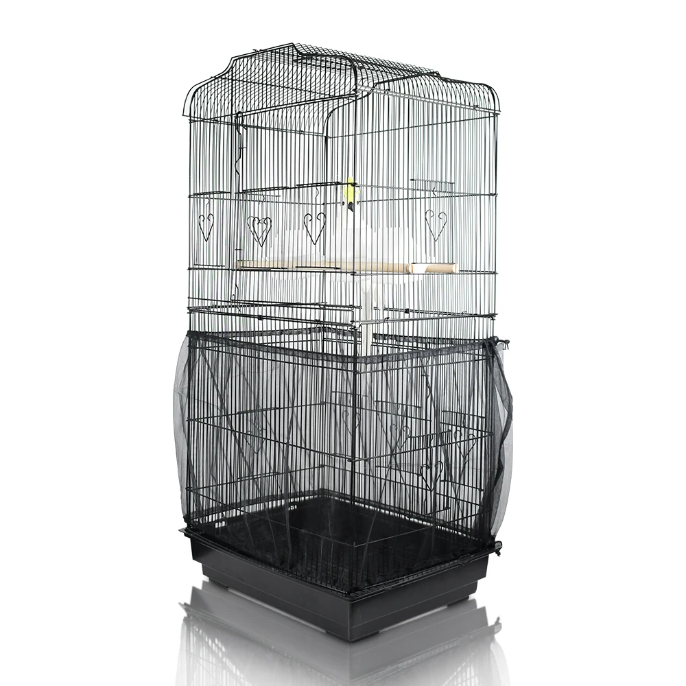 

Unique Easy Cleaning High Quality Parrot Pet Bird Cage Dust Cover Birdcage Seed Catcher, White,black