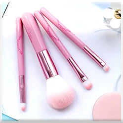 Novo estilo bonito japonês roxo rosa cor base blush maquiagem escova de cosméticos essenciais para viagens