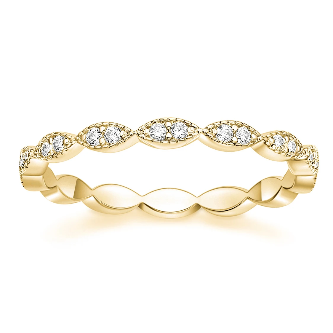 OAHLAN Trendy Fashion Jewelry Round Cut Zircon 14K Gold Plated Copper Ring Women Engagement Wedding Band Anniversary Party
