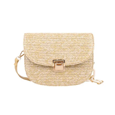 

KL107 15 Woven small square bag women spot wholesale one-shoulder messenger bag wild chain straw bag