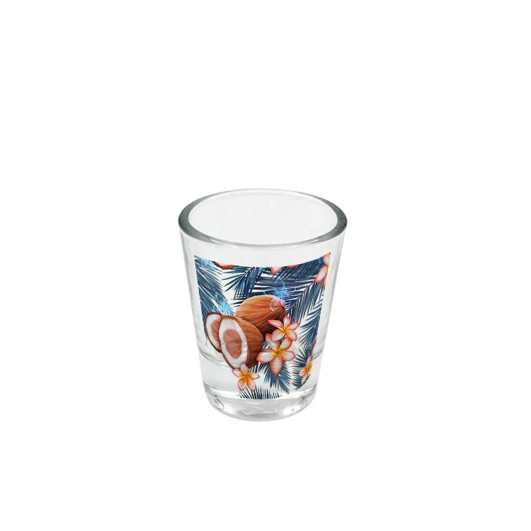 

Leadsub 1.5oz Promotion Small Vodka Shot whiskey Wine Glass With Custom sublimation print Logo, White transparent