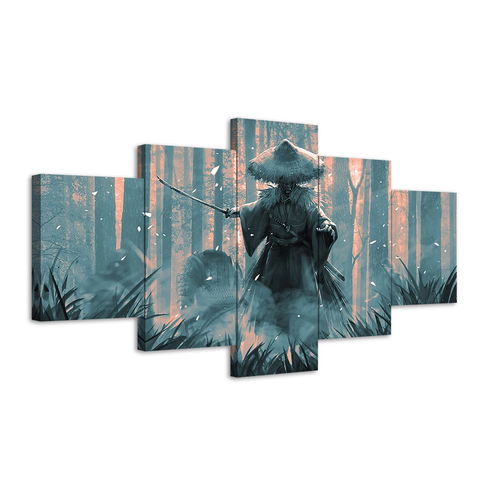 

5 Pieces Ghost of Tsushima Video Game Painting Artwork Canvas Painting HD Print Wallpaper Room Decor Wall Art Murals Stickers, Multiple colours