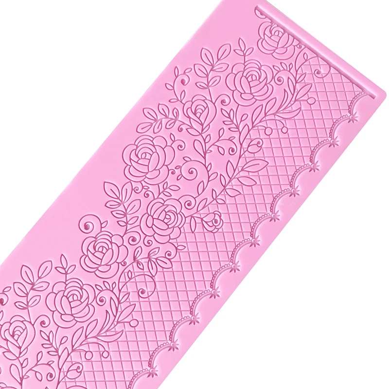 

Lace cake mold Sugar craft fondant silicone lace mat Party wedding cake decoration baking tools, Light green