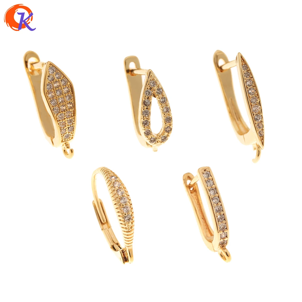 

Jewelry Accessories Cordial Design 20Pcs Jewelry Accessories CZ Earrings Hooks Genuine Gold Plating Hand Made Earrings Finding