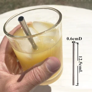 Image of 5" Long Reusable Short Stainless Steel Cocktails Straws