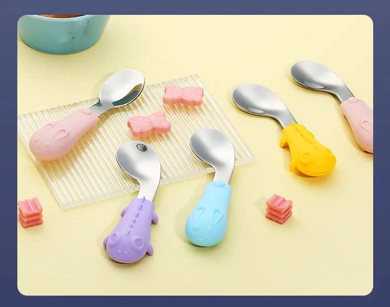 

Wholesale Baby Kids Food Grade Silicone Spork