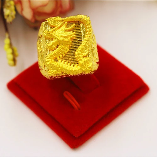 

2021 Saudi Arabia adjustable large ring gold engagement and wedding ring gold plated ring engraved design, Yellow