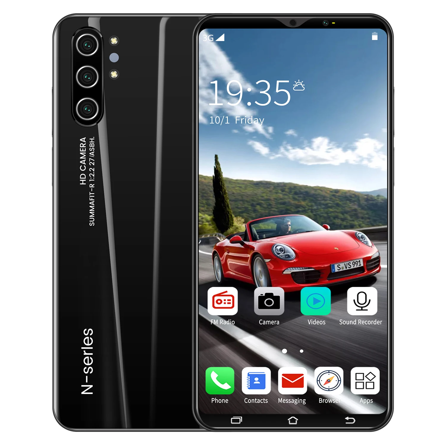 

Note10 5.0inch screen Androidphone RAM6GB+ROM128GB smartphoneArc edge capacitance screen phone, Black, purple, green