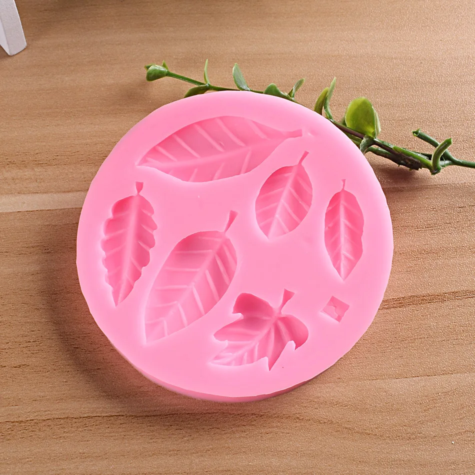 

Multi-style Leaf and Leaf Maple Leaf Fondant Silicone Mold Three-dimensional Chocolate Cake Mold Baking Tools Kitchen Accessorie, As show