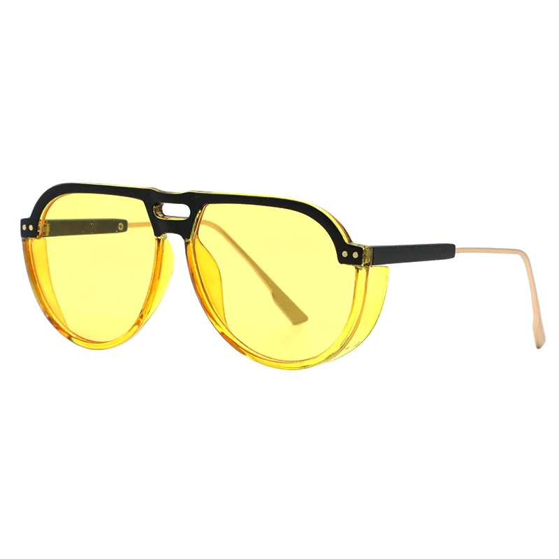 

Brand Designer Newest Fashion Rimless Bend Leg Colorful Lens Women Sun Glasses Oversize Shades Womens Sunglasses Trendy 2020, 4 colors or customized