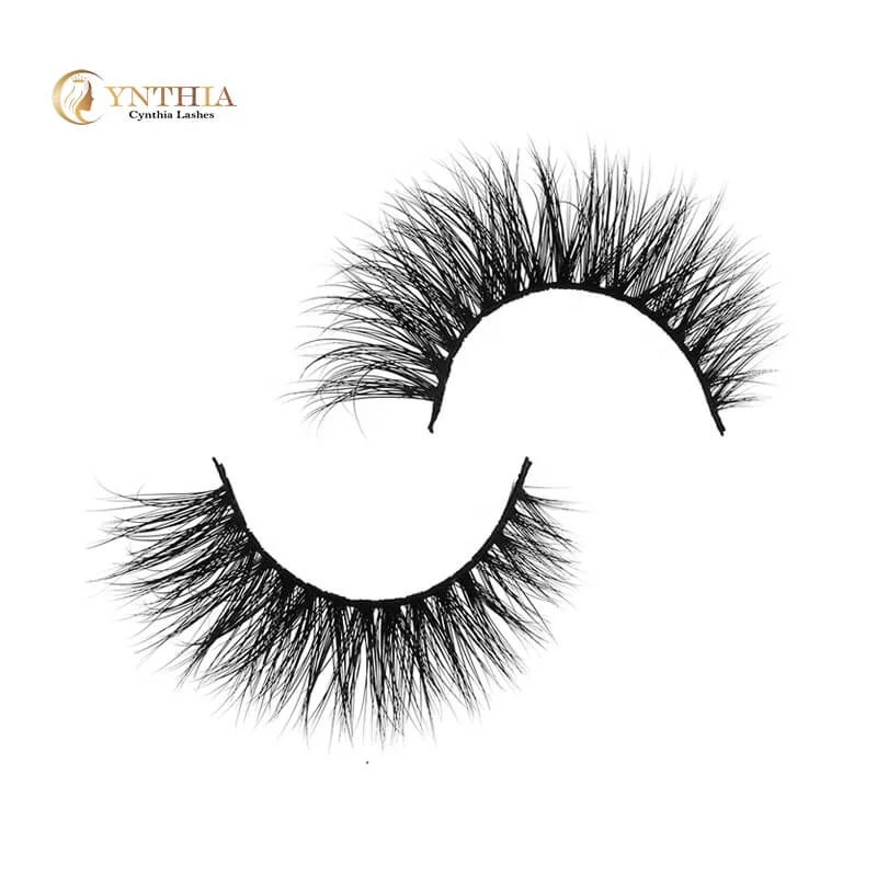

Best Selling false eyelash 3d Mink Eyelashes 25 mm fluffy mink eyelash, Black