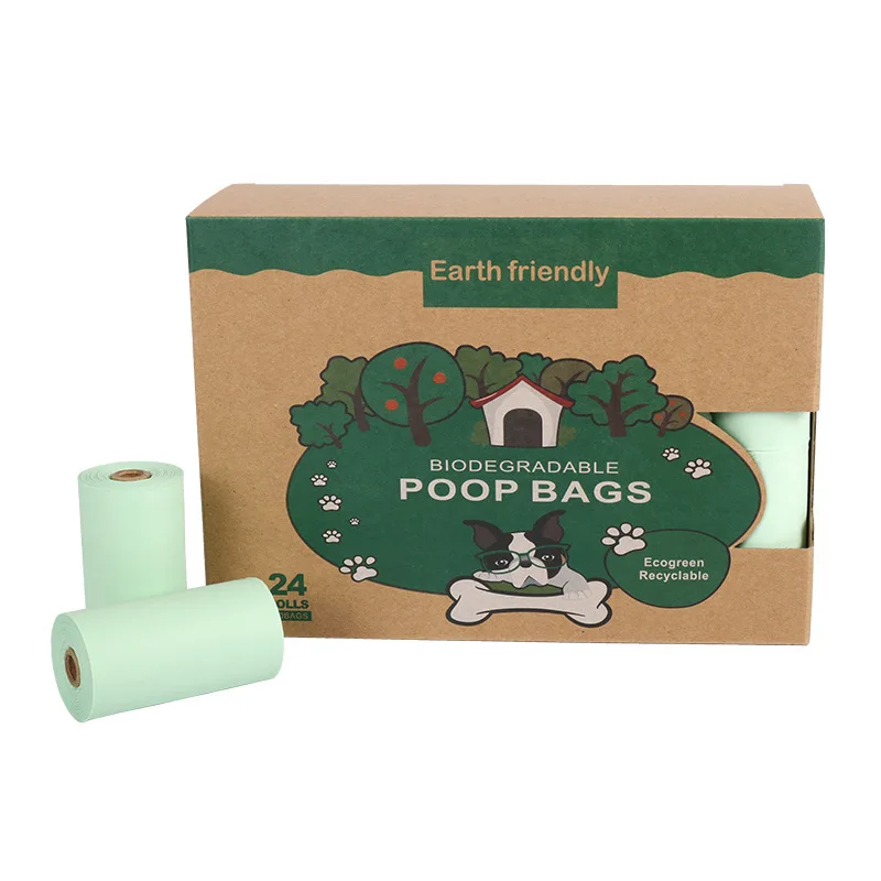 

Cornstarch Eco friendly  Printed Cornstarch 100% Diodegradable Pet Dog Poop Waste Bags, Custom