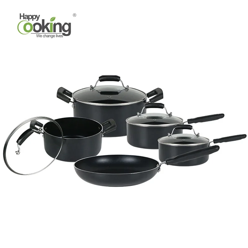 

9pcs Professional Ceramic Coating Aluminum Kitchen Cookware Sets in Stock, Any color is optional