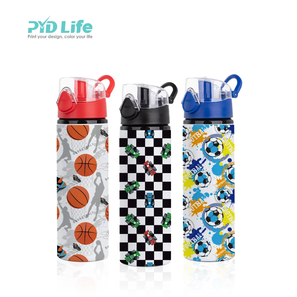 

PYD Life New 25 oz White Sports Outdoor Sublimation Aluminum Water Bottle 750ml Custom Logo with Color Lid