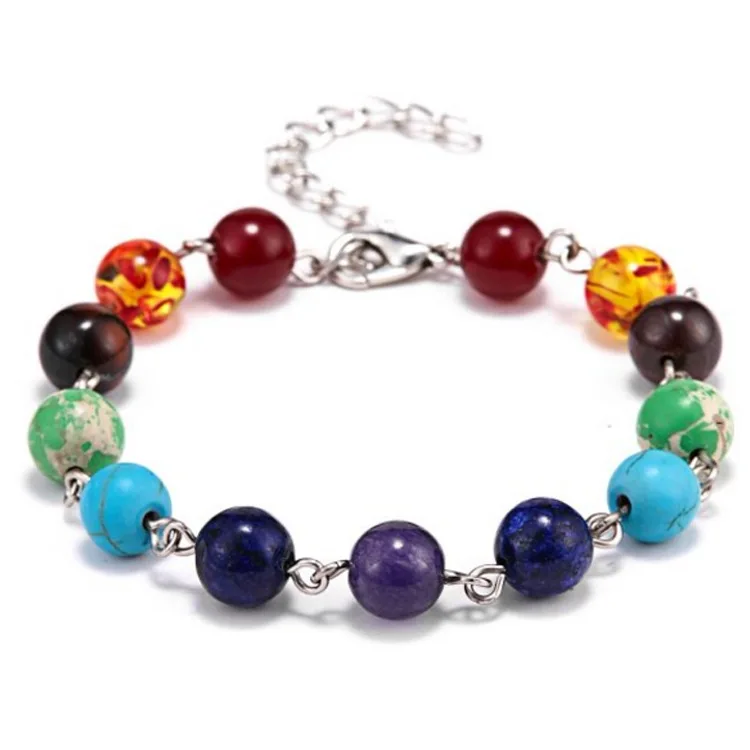 

Charm Men 8mm Natural Stone Tiger Eye Malachite lapis lazuli Healing Beads Bracelet Women Yoga Jewelry, Multicolor