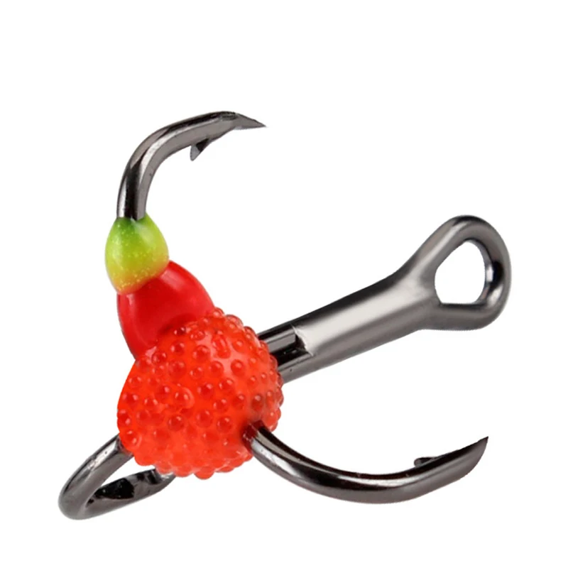 

6# 8# 12# 14# 5 pcs/ box High Carbon Steel Strong Barbed Winter Fishing Luminous Ice Treble Hook