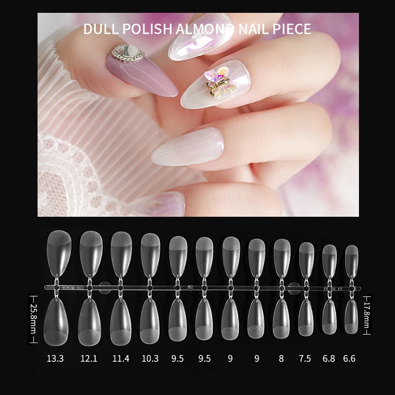 

HOT SALE Transparent Fosted Extension Nail Piece Fales Nail DIY Nail Piece 504 Sheet