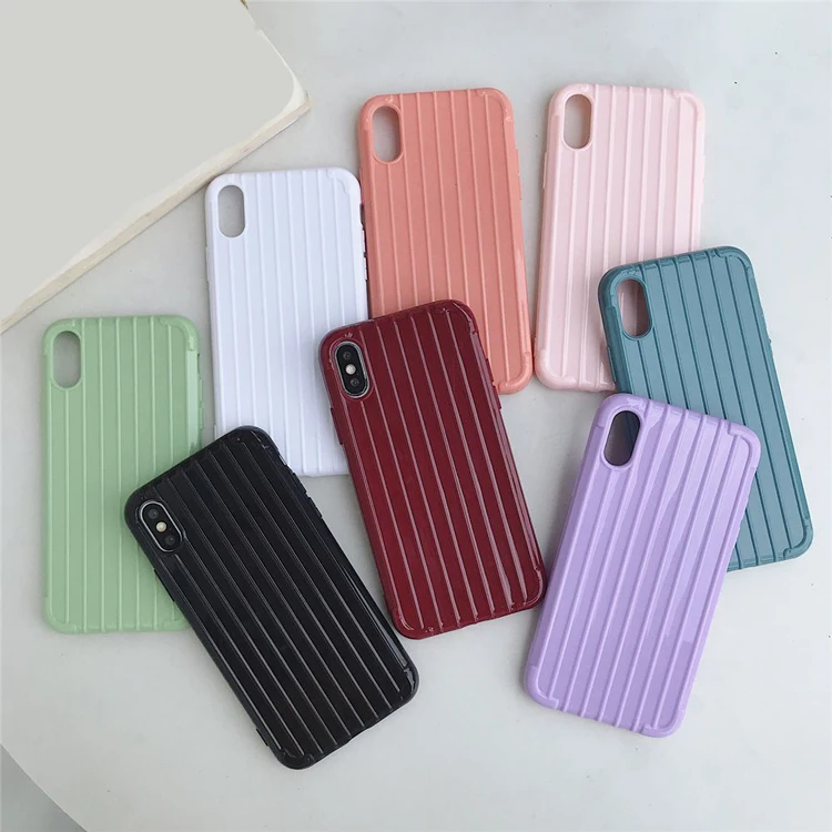 

Fashion custom travelled box stripe airbag shockproof jelly soft tpu phone case for huawei honor 8x 7x v20 back cover case