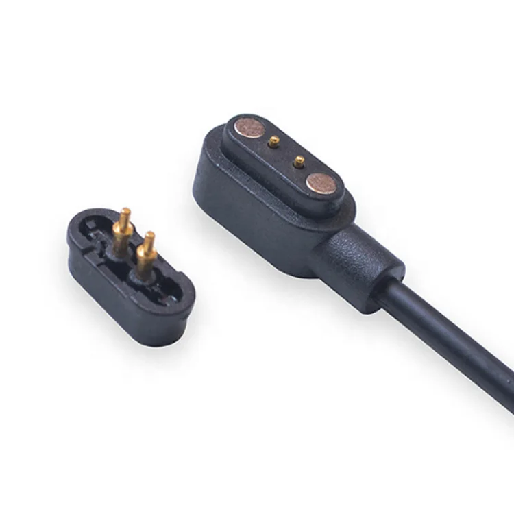 

2 pin smart wearable magnetic absorption charging cable blind plug data line magnetic connector cable, White,customized