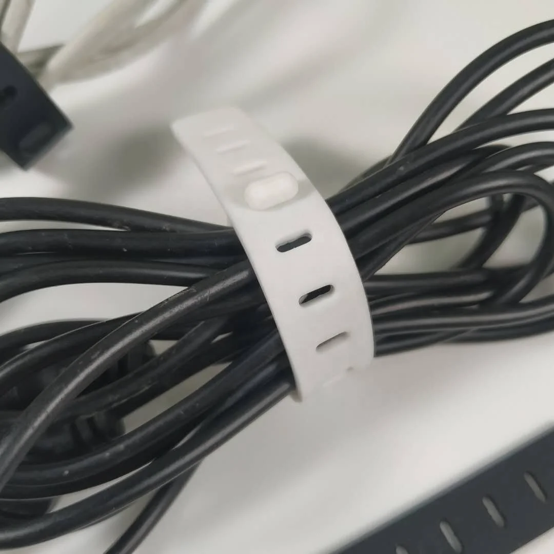 
convenient plastic silica gel cable tie adjustable rubber mobile data cable tie silicone cable tie 