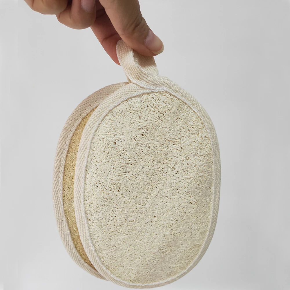 
natural color upscale loofah that can hang is brushed by bath 
