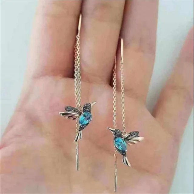 

New Fashion Tassel Earring Stylish Jewelry Little Bird Drop Long Hanging Earrings for Women, Picture shows