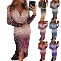 

2020 Wholesale elegant black luxury ladies sexy long gown women evening dresses