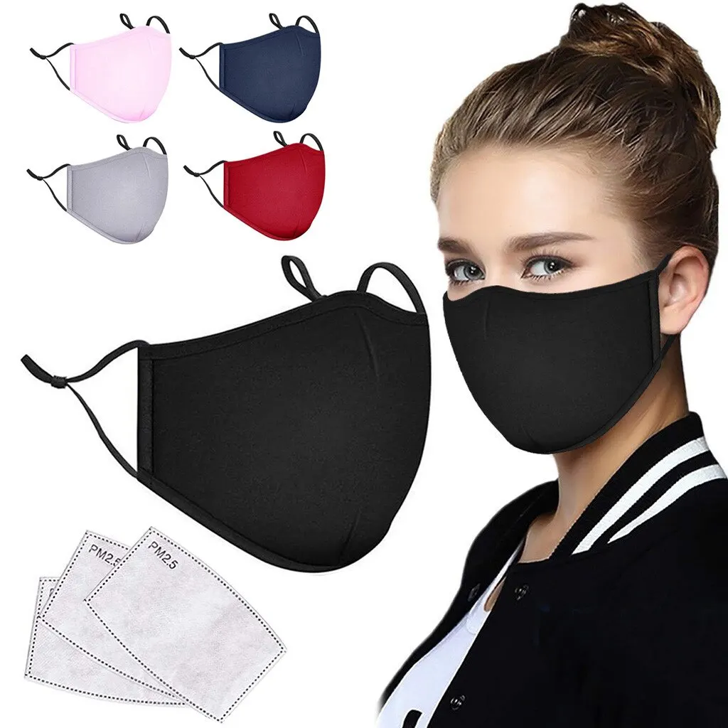 

wholesale custom Spot unisex cloth face maskes with filter outdoor washable reusable facemask cotton scarf maskes fashion