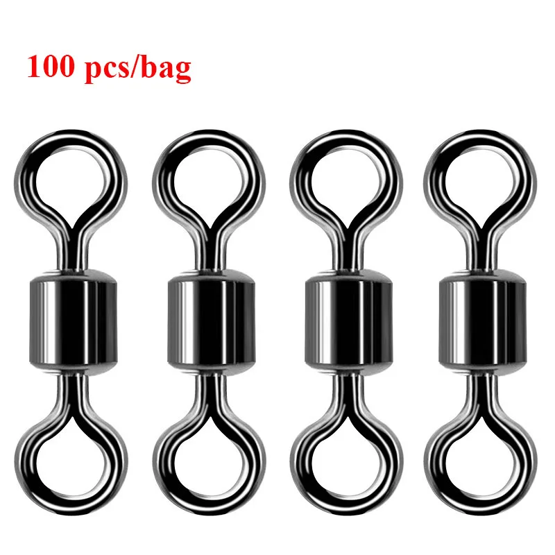 

Connectors Strong Rings Fishing Tackle Accessories Stainless Steel Fishing Rolling Barrel Swivels AC22 Afishlure, 1 color