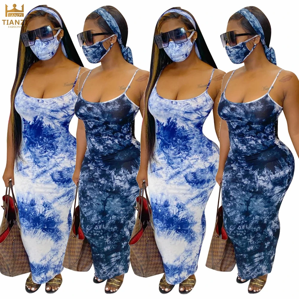 

J3117 - women stylish casual print sleeveless maxi dress