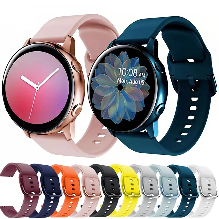 

Lianmi 20mm Soft Rubber Silicone Watch Band Strap For Samsung Galaxy Watch Active / Active 2 With Coloured Buckle, Multi colors/as the picture shows
