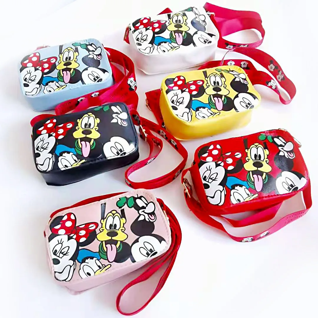 

New Product Ideas 2022 Cartoon Cute PU Kid Mobile Phone Bags Purses and Handbags Mickey Mouse Girl Gift Messenger Shoulder Bags, Customized color