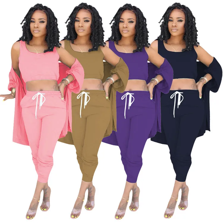 

2021 women's suits new women's sweatshirts hot style sexy suit women casual three-piece suit, As pic