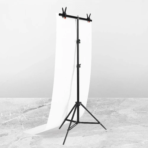 

Photo Studio Background 70x200cm T-Shape Stand Backdrop Crossbar Bracket Kit with 70x140cm Black White Backdrops