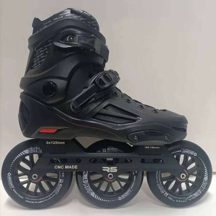Professional Racing 125mm Big Wheel Speed Skates Adult Roller Skates Slalom Shoes with Three Wheels Adult Speed Skates