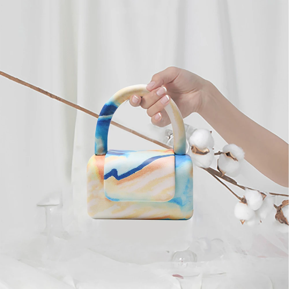 

LIKEBAG hot sales summer fashion 3D printing oil painting handbag pu women messenger bags for simple niche design wallet